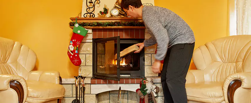 Rusted Metal Fireplace Restoration in East Peoria, Illinois